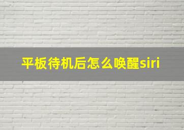 平板待机后怎么唤醒siri