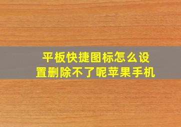 平板快捷图标怎么设置删除不了呢苹果手机