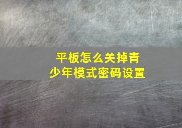 平板怎么关掉青少年模式密码设置