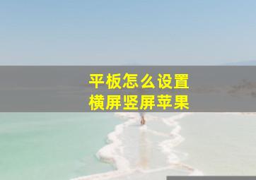 平板怎么设置横屏竖屏苹果