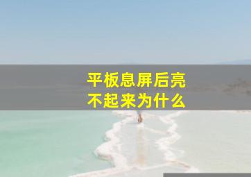 平板息屏后亮不起来为什么