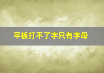 平板打不了字只有字母