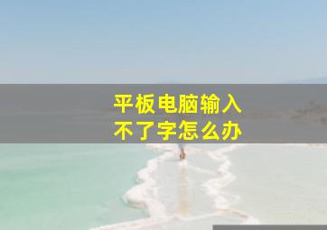 平板电脑输入不了字怎么办