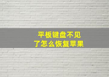 平板键盘不见了怎么恢复苹果