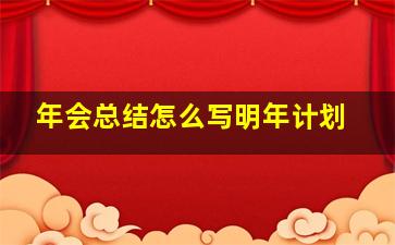 年会总结怎么写明年计划