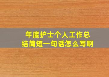 年底护士个人工作总结简短一句话怎么写啊