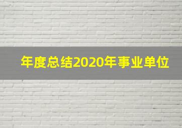 年度总结2020年事业单位