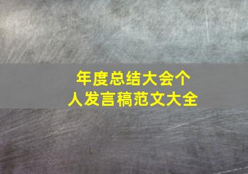 年度总结大会个人发言稿范文大全