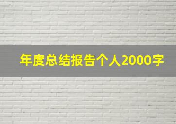 年度总结报告个人2000字