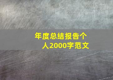 年度总结报告个人2000字范文