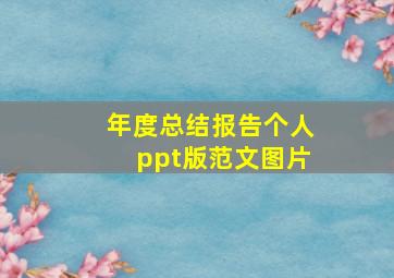 年度总结报告个人ppt版范文图片