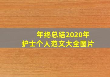 年终总结2020年护士个人范文大全图片