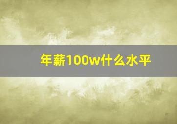 年薪100w什么水平