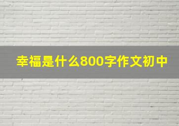 幸福是什么800字作文初中