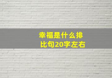 幸福是什么排比句20字左右