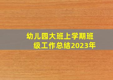 幼儿园大班上学期班级工作总结2023年