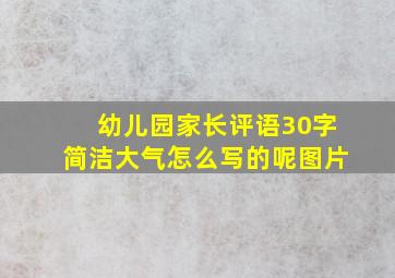 幼儿园家长评语30字简洁大气怎么写的呢图片