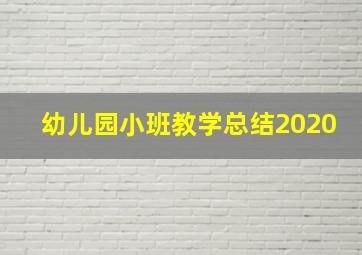 幼儿园小班教学总结2020