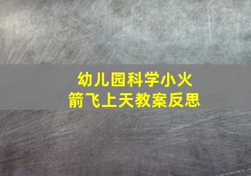 幼儿园科学小火箭飞上天教案反思