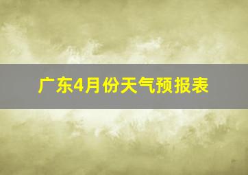 广东4月份天气预报表