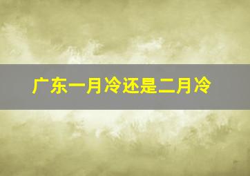 广东一月冷还是二月冷