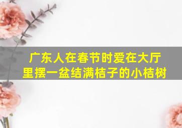 广东人在春节时爱在大厅里摆一盆结满桔子的小桔树