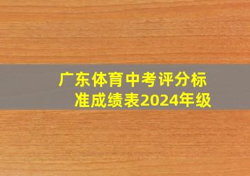 广东体育中考评分标准成绩表2024年级