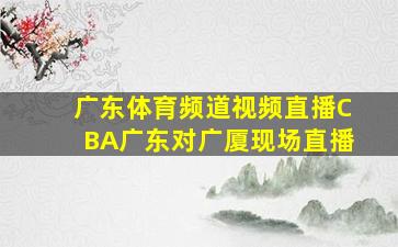 广东体育频道视频直播CBA广东对广厦现场直播