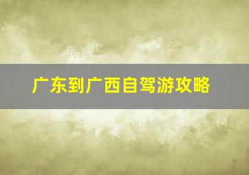 广东到广西自驾游攻略