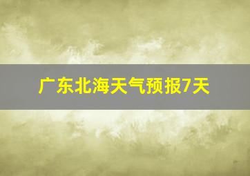 广东北海天气预报7天