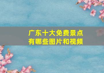 广东十大免费景点有哪些图片和视频