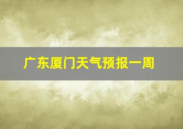 广东厦门天气预报一周