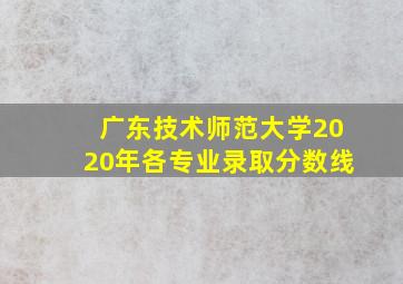 广东技术师范大学2020年各专业录取分数线