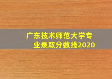 广东技术师范大学专业录取分数线2020