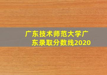 广东技术师范大学广东录取分数线2020