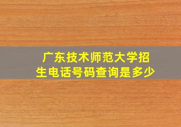 广东技术师范大学招生电话号码查询是多少