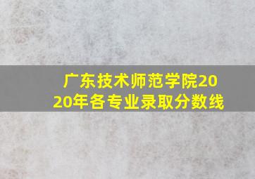 广东技术师范学院2020年各专业录取分数线