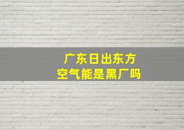 广东日出东方空气能是黑厂吗