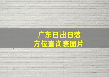 广东日出日落方位查询表图片