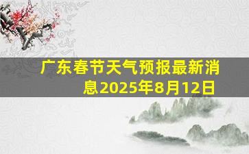 广东春节天气预报最新消息2025年8月12日