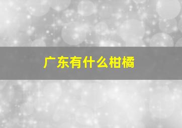 广东有什么柑橘