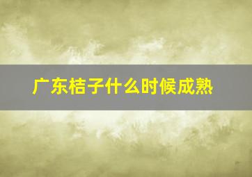 广东桔子什么时候成熟