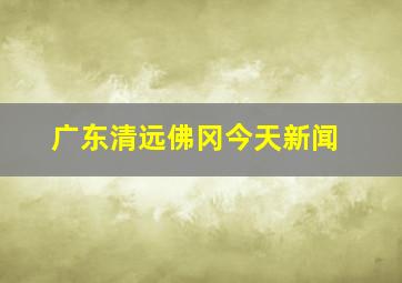 广东清远佛冈今天新闻