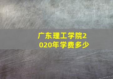 广东理工学院2020年学费多少