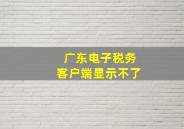 广东电子税务客户端显示不了