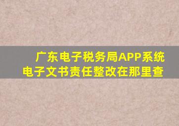 广东电子税务局APP系统电子文书责任整改在那里查