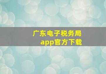 广东电子税务局app官方下载