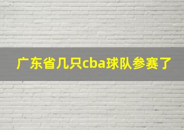 广东省几只cba球队参赛了