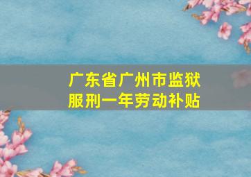 广东省广州市监狱服刑一年劳动补贴