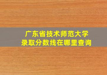 广东省技术师范大学录取分数线在哪里查询